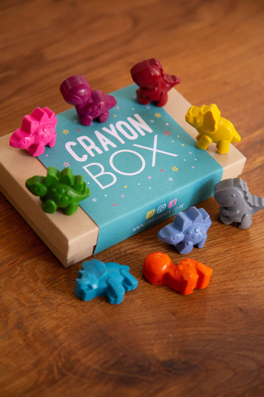 Set of 9 handmade Dinosaur Wax Crayons